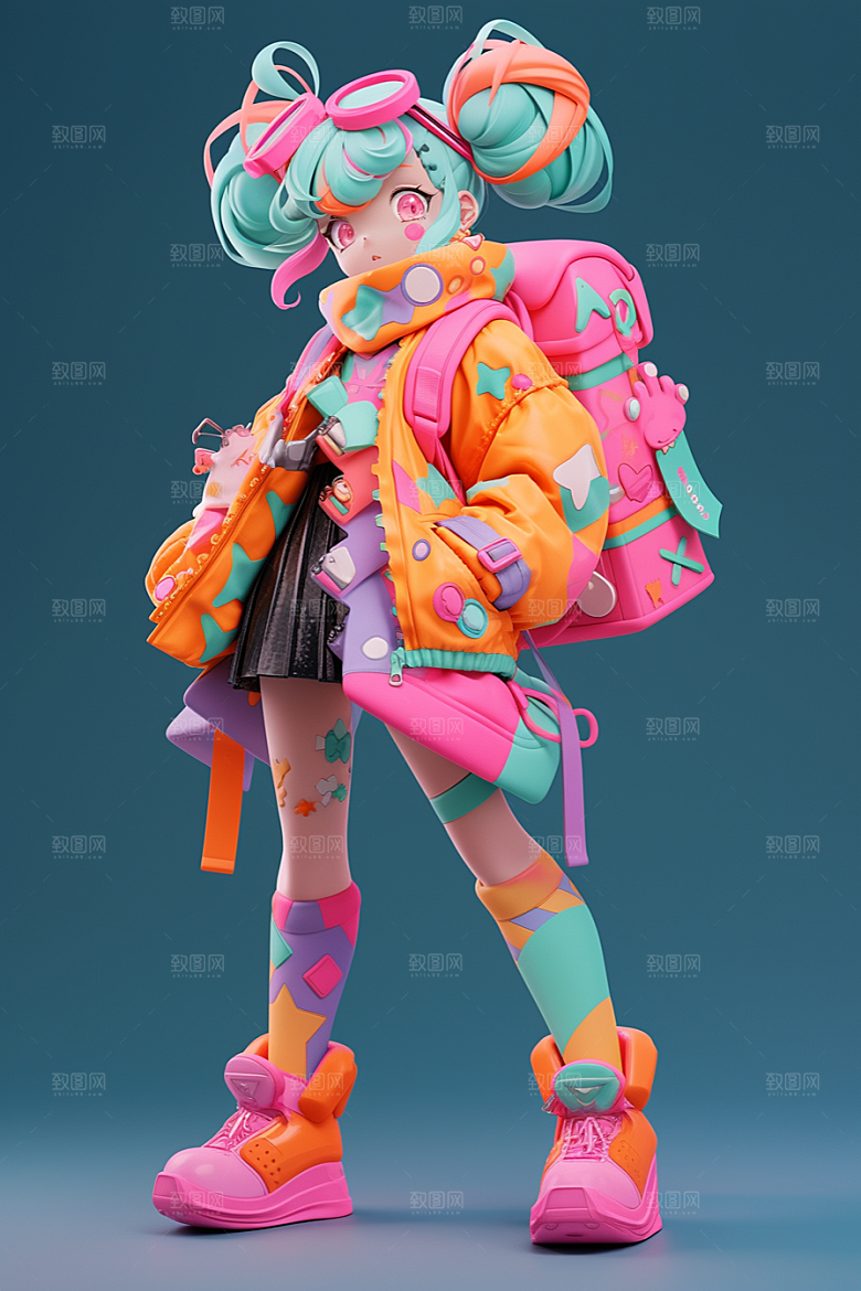 潮流玩偶3D立体模型