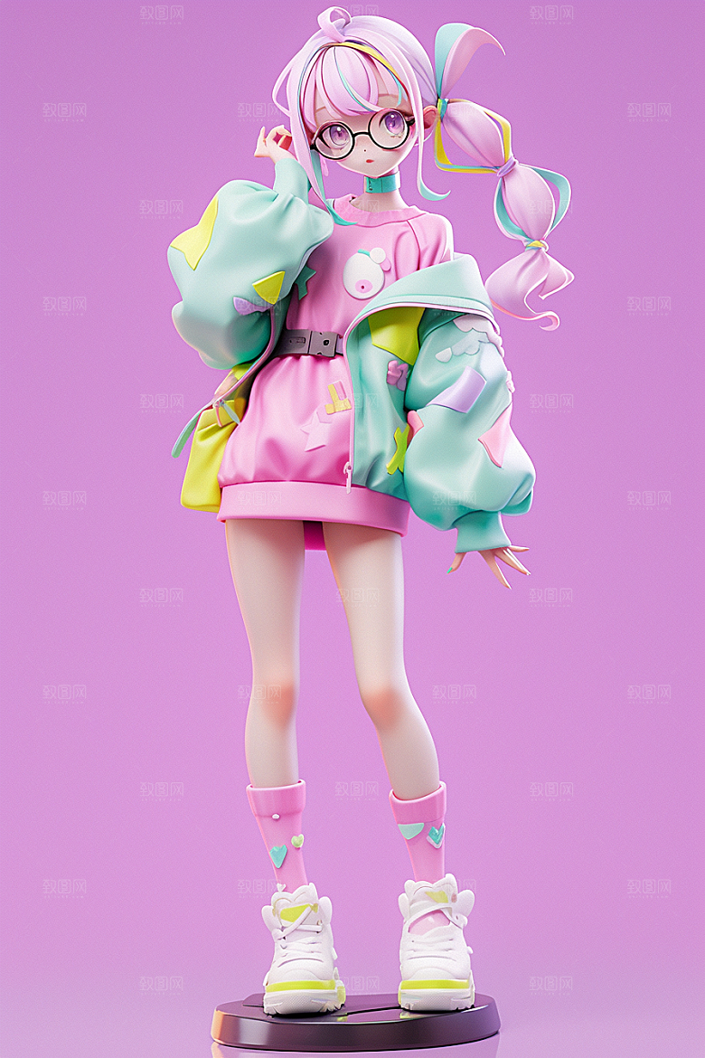 潮流玩偶手办3D模型