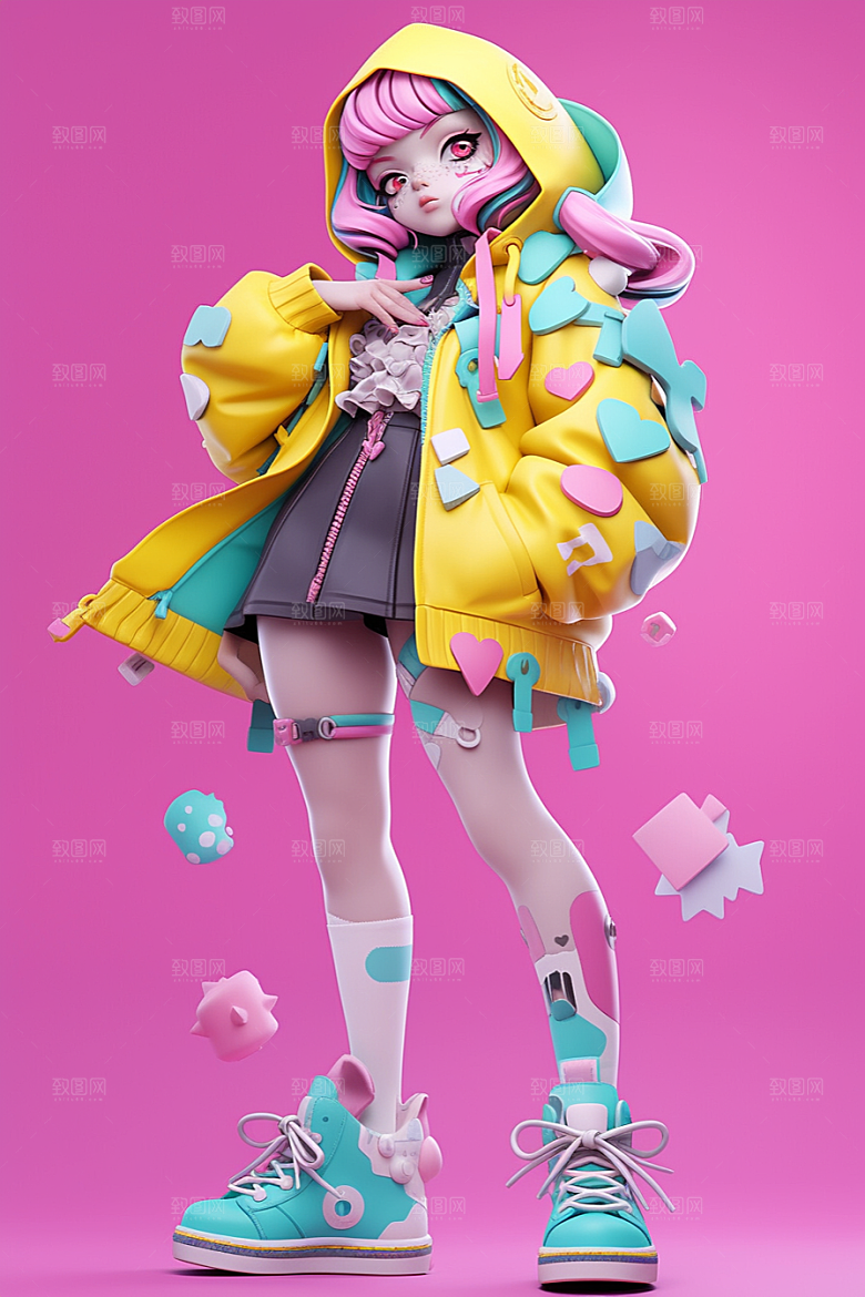 潮流玩偶手办3D模型