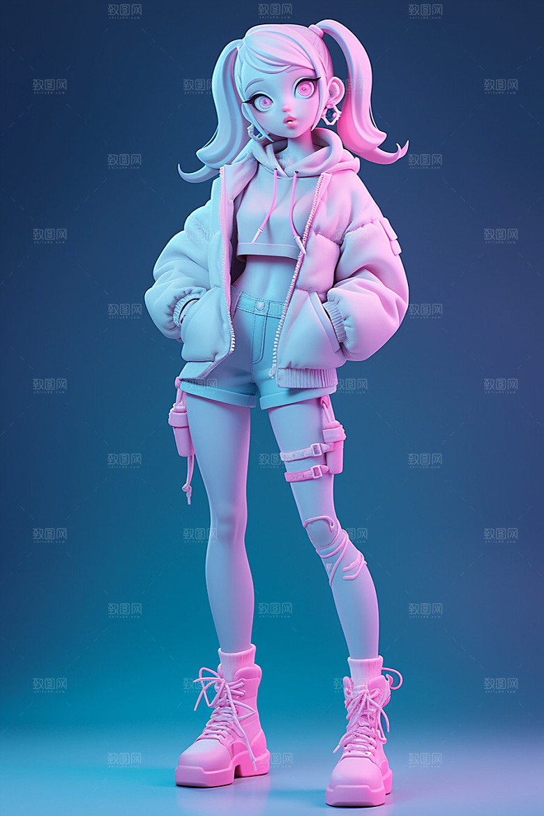 潮流玩偶时尚3D模型