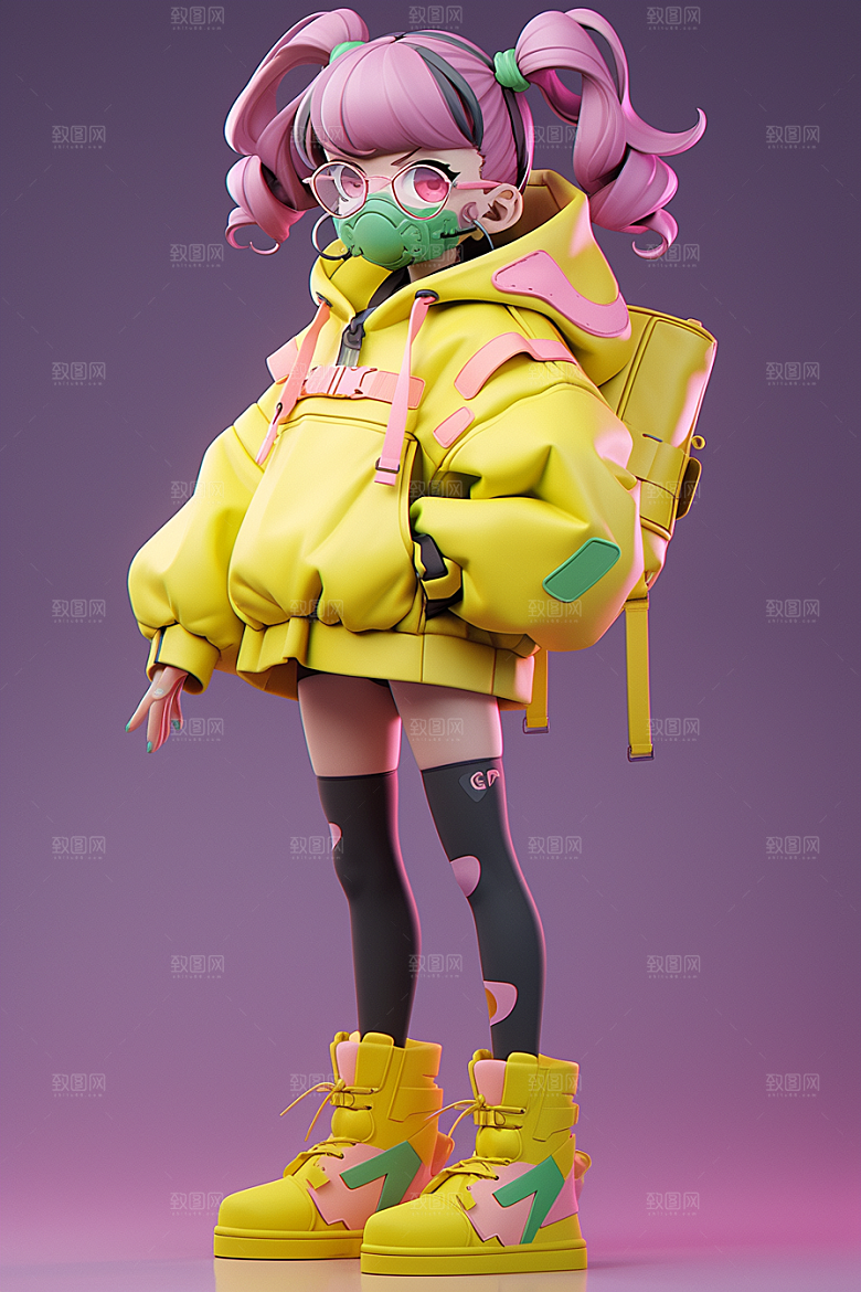 潮流玩偶高清3D模型