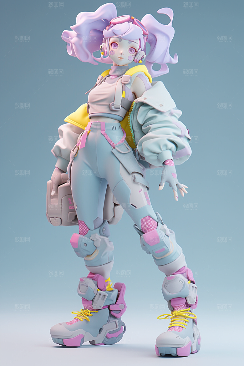 潮流玩偶立体3D模型