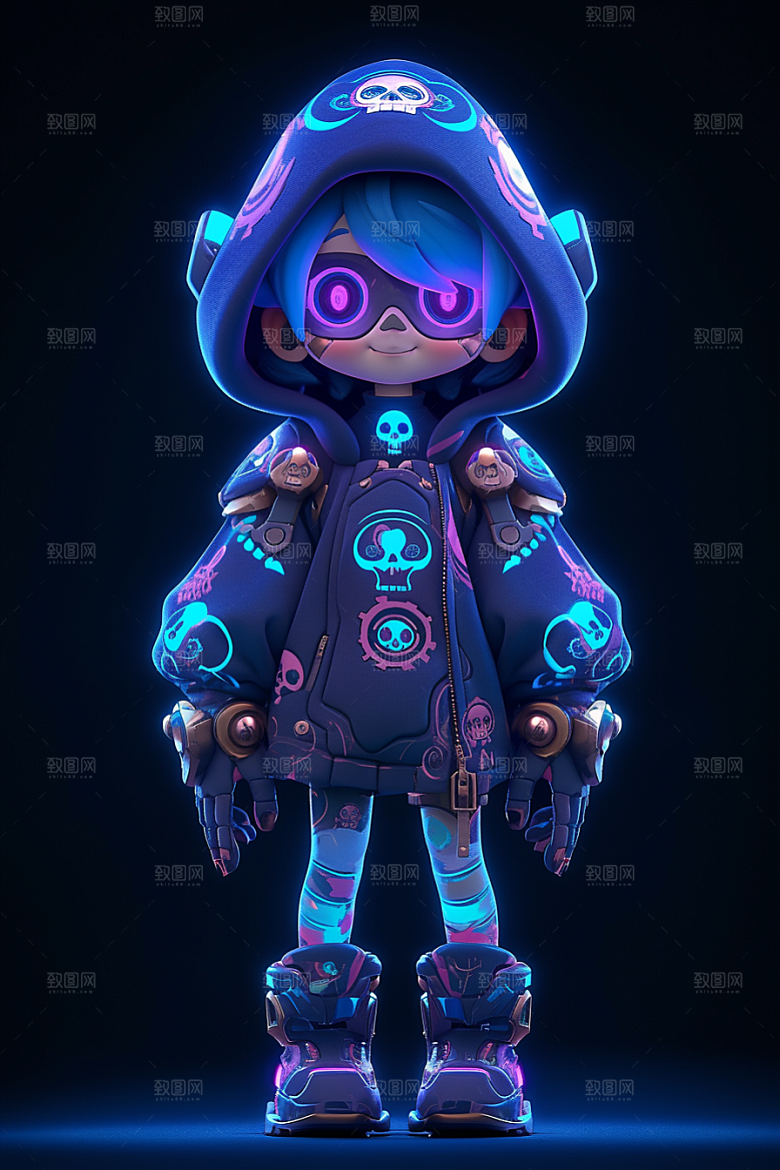潮流玩偶卡通3D模型