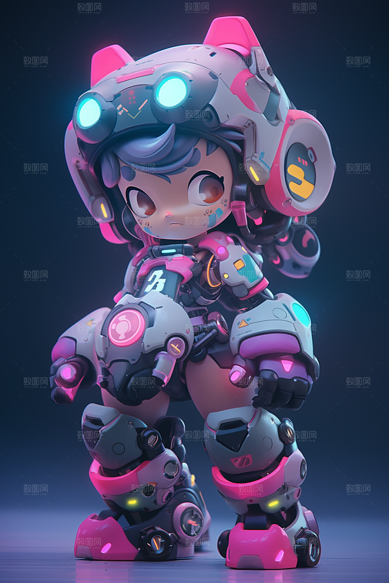 潮流玩偶3D炫彩模型