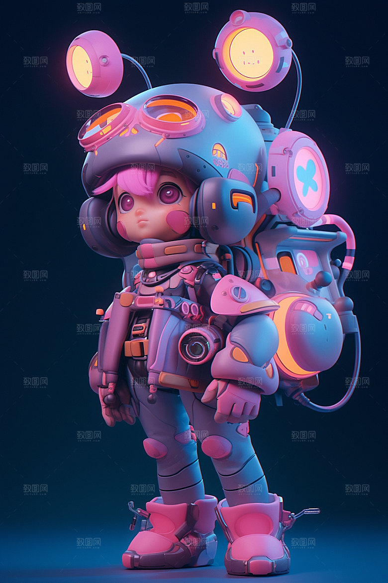 潮流玩偶3D卡通模型