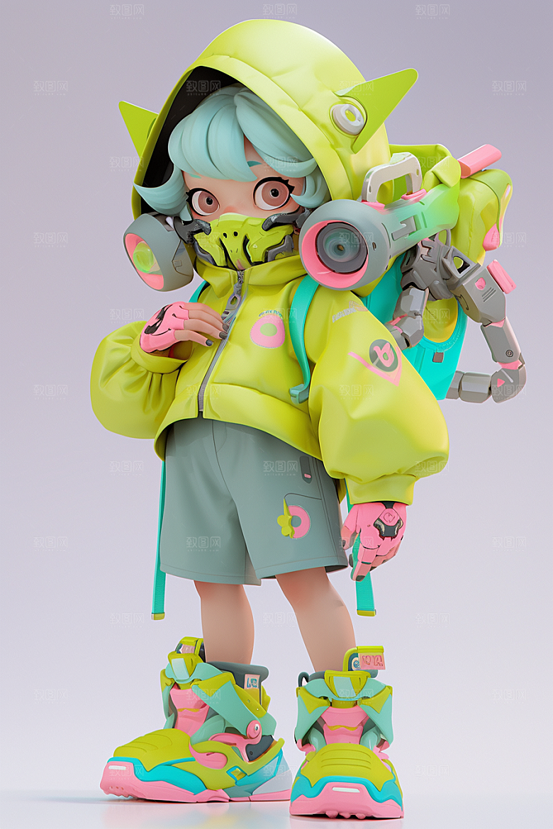 潮流玩偶炫彩可爱模型
