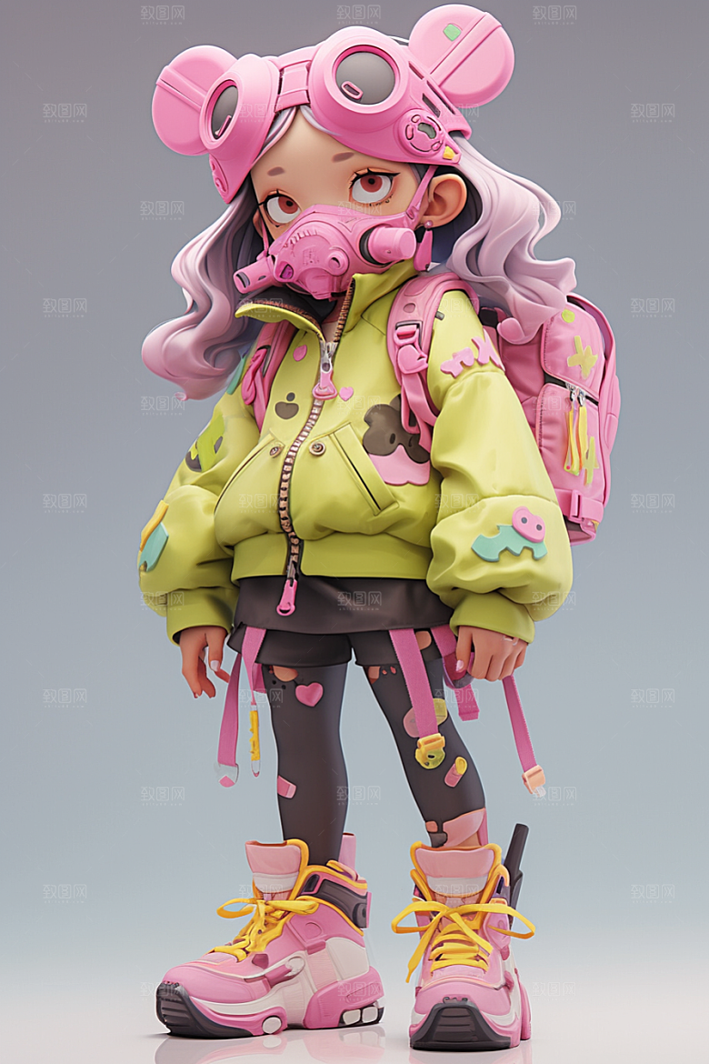 潮流玩偶3D可爱模型
