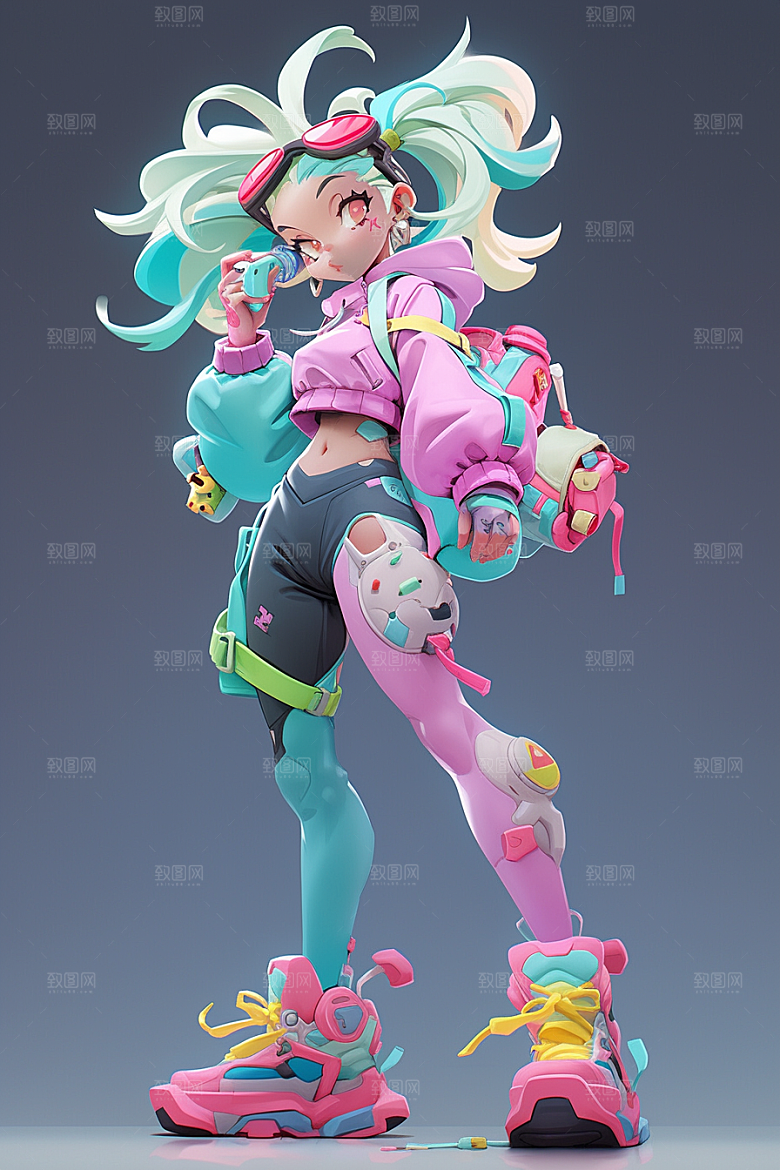 潮流玩偶3D手办模型