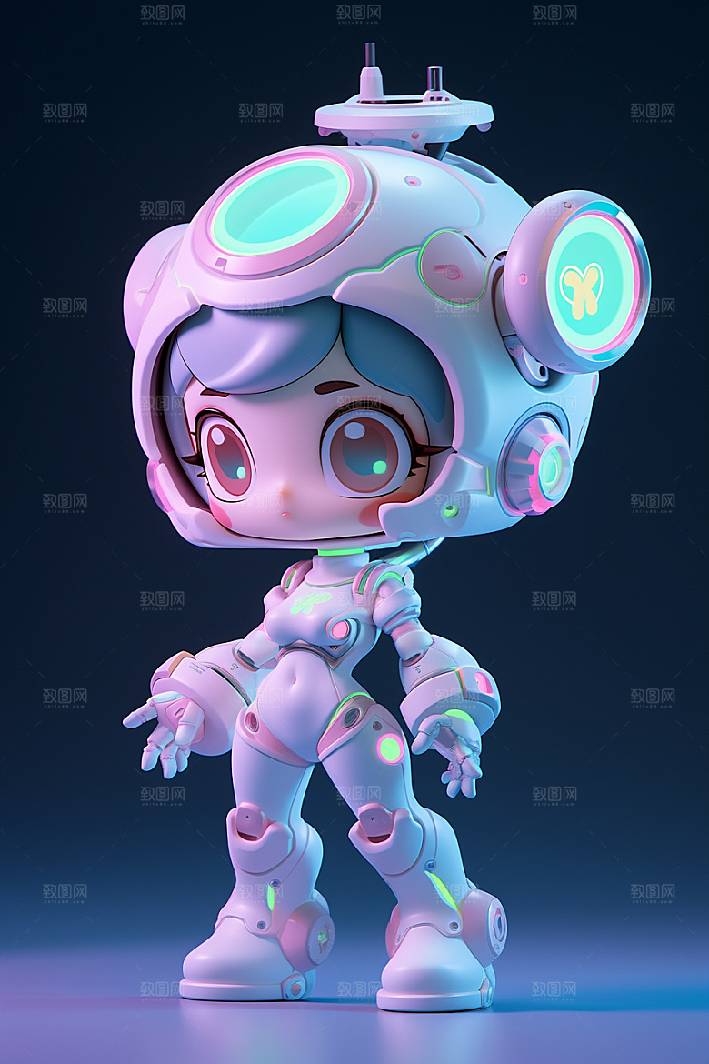 潮流玩偶炫彩3D模型