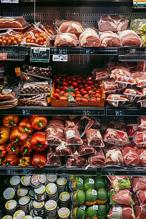 超市货架日常食品摄影图