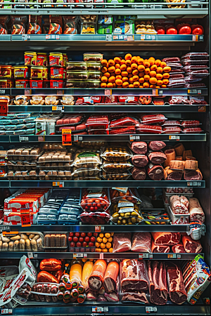 超市货架便利店食品摄影图