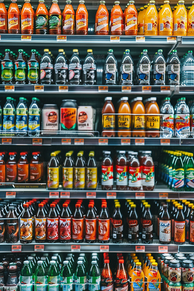 超市货架食品场景摄影图