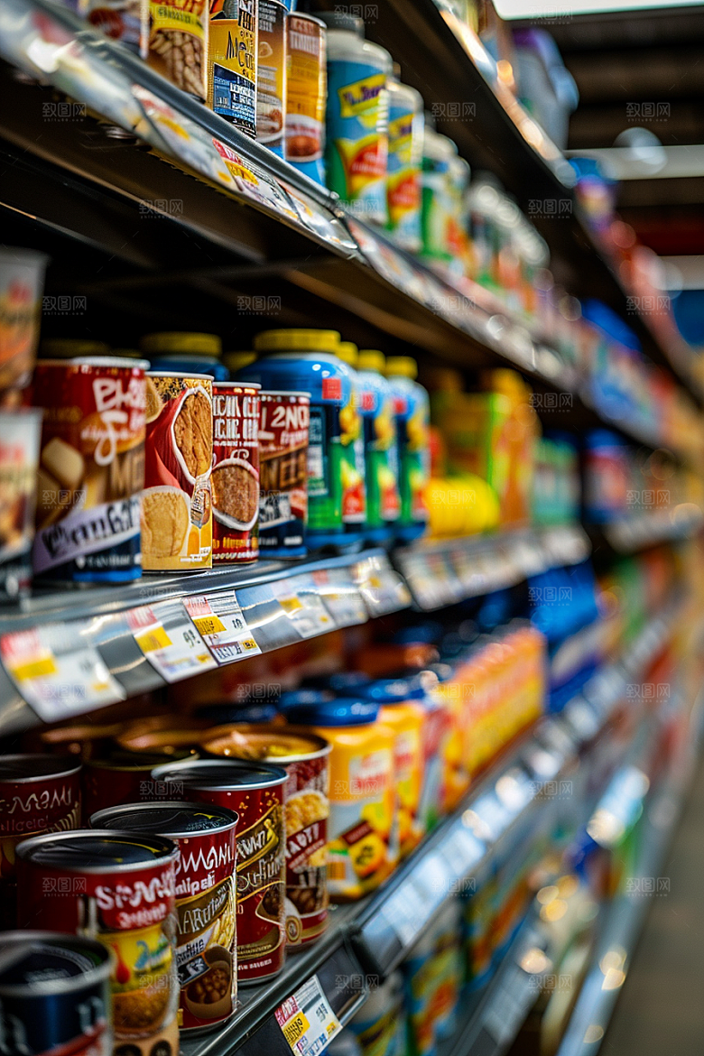 超市货架日常食品摄影图