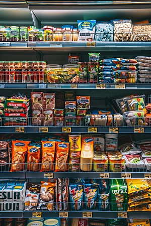 超市货架商品场景摄影图