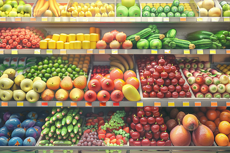 超市货架食品商品摄影图