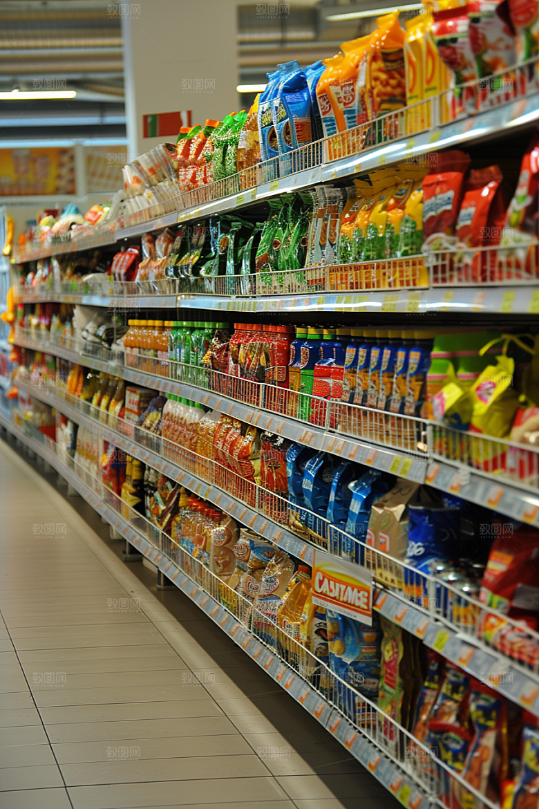 超市货架商品生鲜摄影图