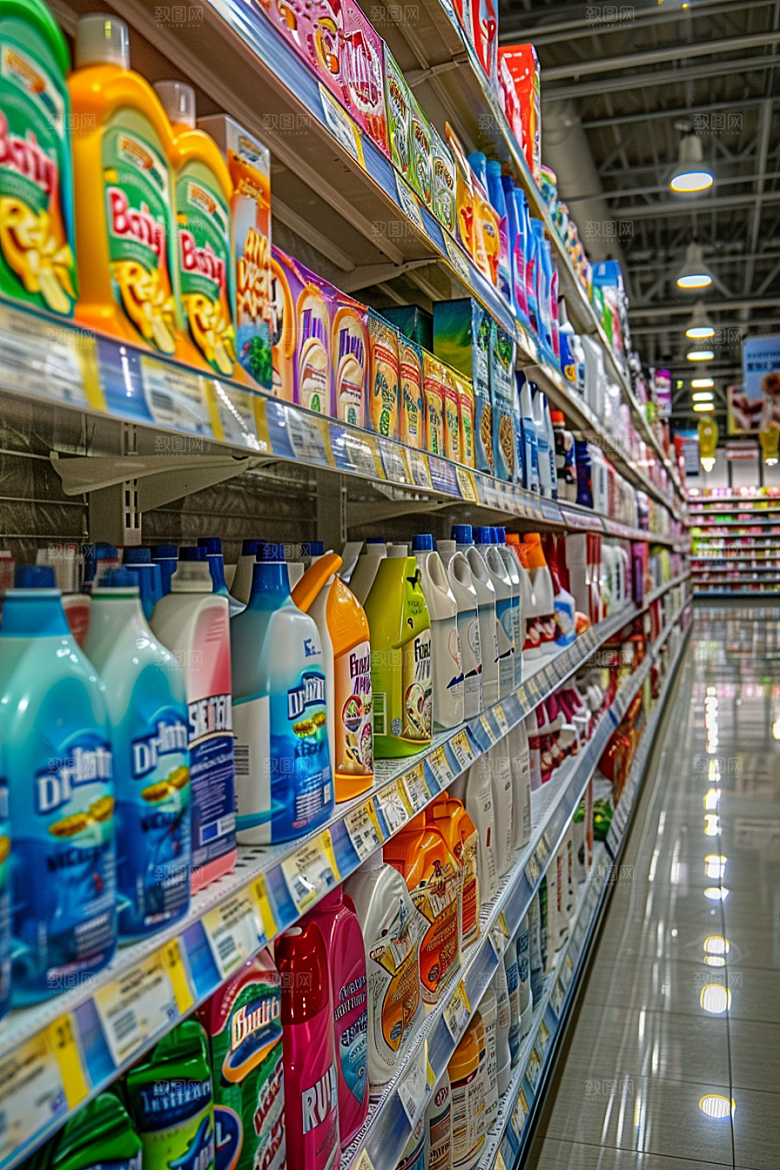 超市货架生活商品摄影图