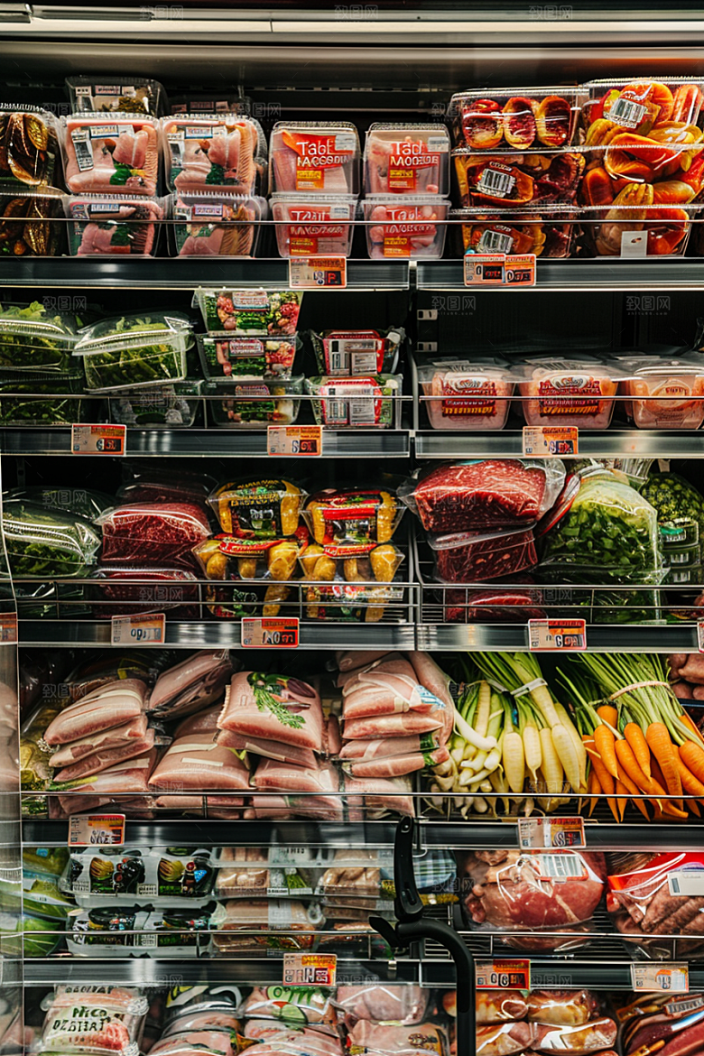 超市货架食品场景摄影图
