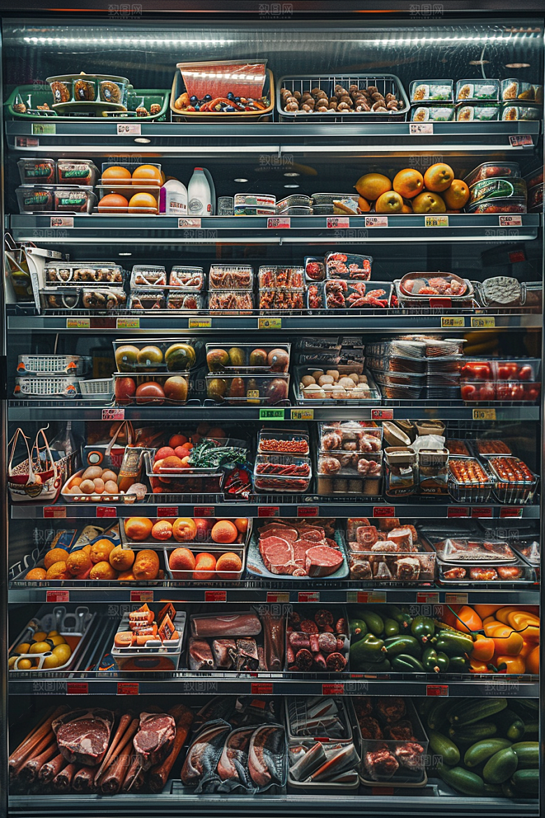 超市货架食品日常摄影图
