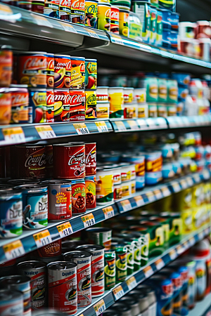 超市货架商超食品摄影图