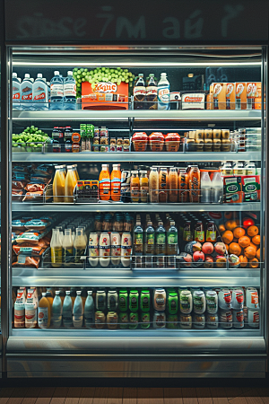 超市货架生鲜食品摄影图