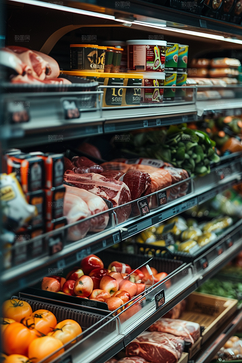 超市货架高清食品摄影图