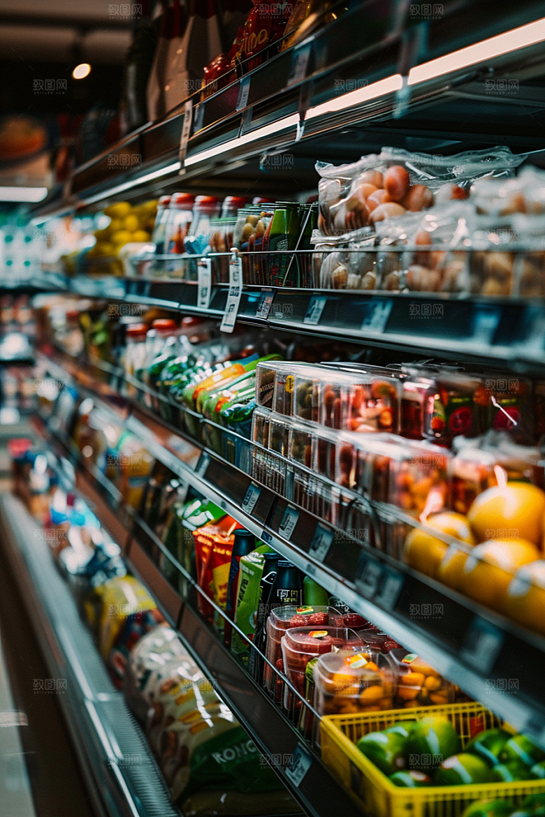 超市货架商超食品摄影图