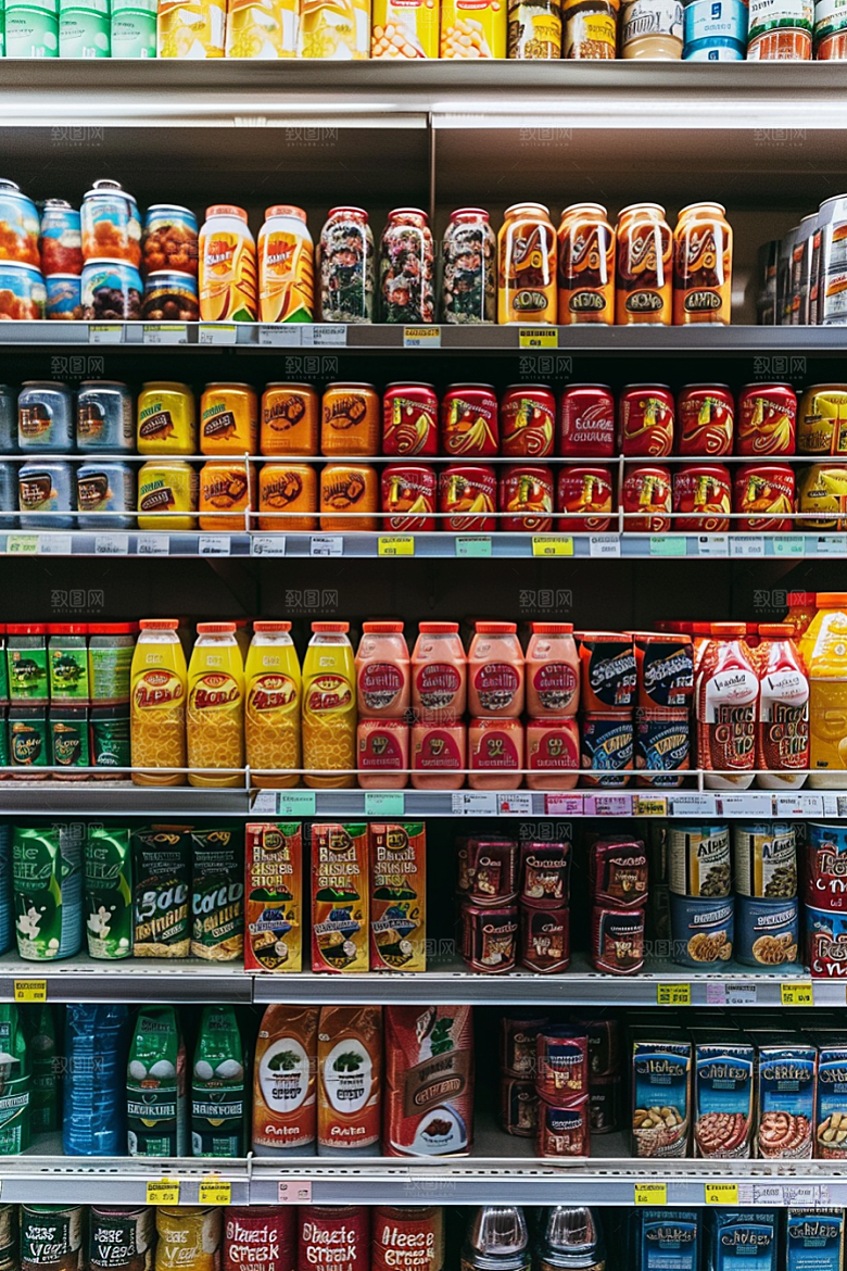 超市货架生活商品摄影图