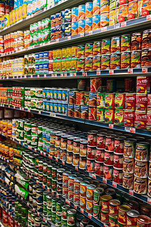 超市货架场景食品摄影图
