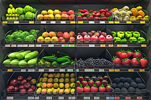 超市货架生鲜日常摄影图