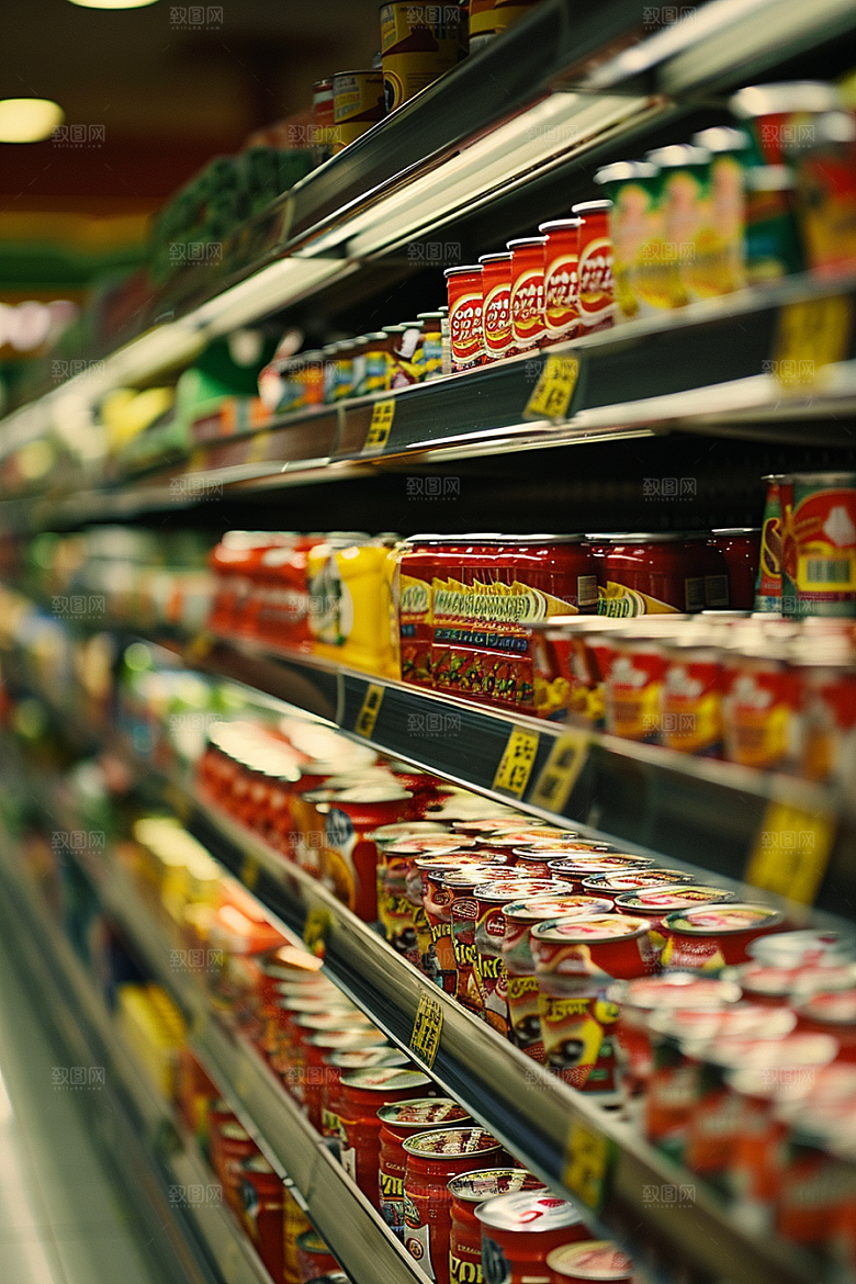超市货架食品生鲜摄影图
