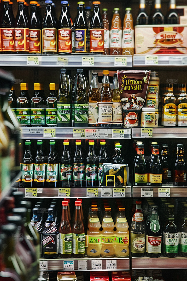 超市货架便利店日常摄影图