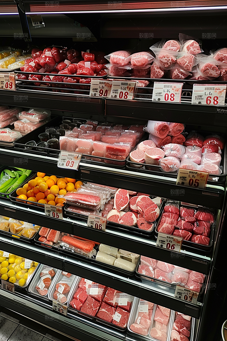 超市货架便利店食品摄影图
