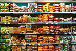 超市货架货物日常摄影图
