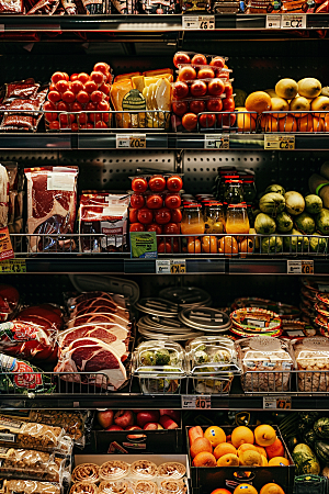 超市货架食品生活摄影图