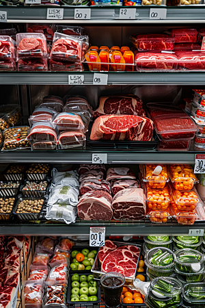 超市货架生活食品摄影图