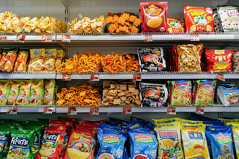 超市货架食品商超摄影图