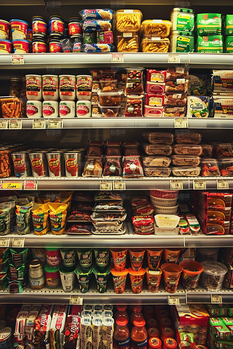 超市货架商超食品摄影图