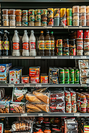 超市货架货物生鲜摄影图