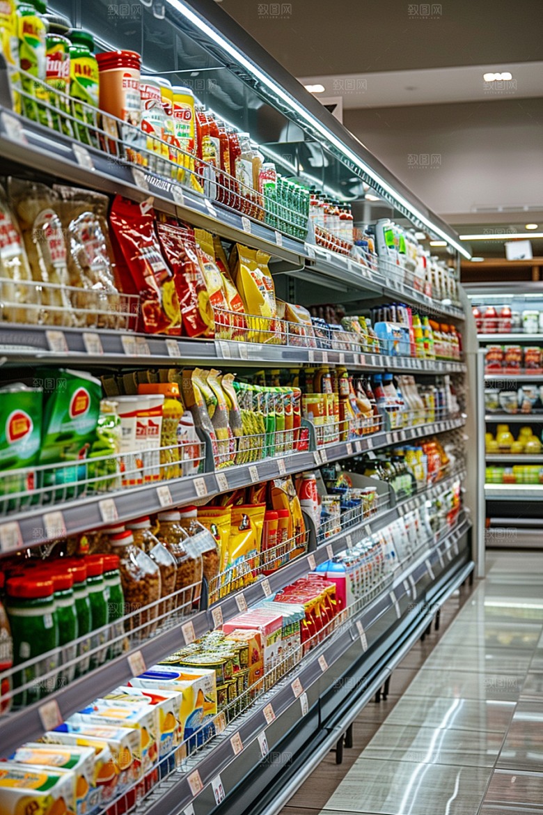 超市货架便利店生活摄影图