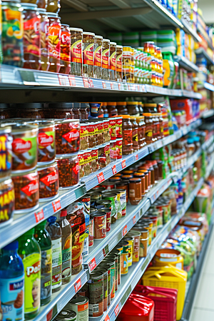 超市货架食品生鲜摄影图