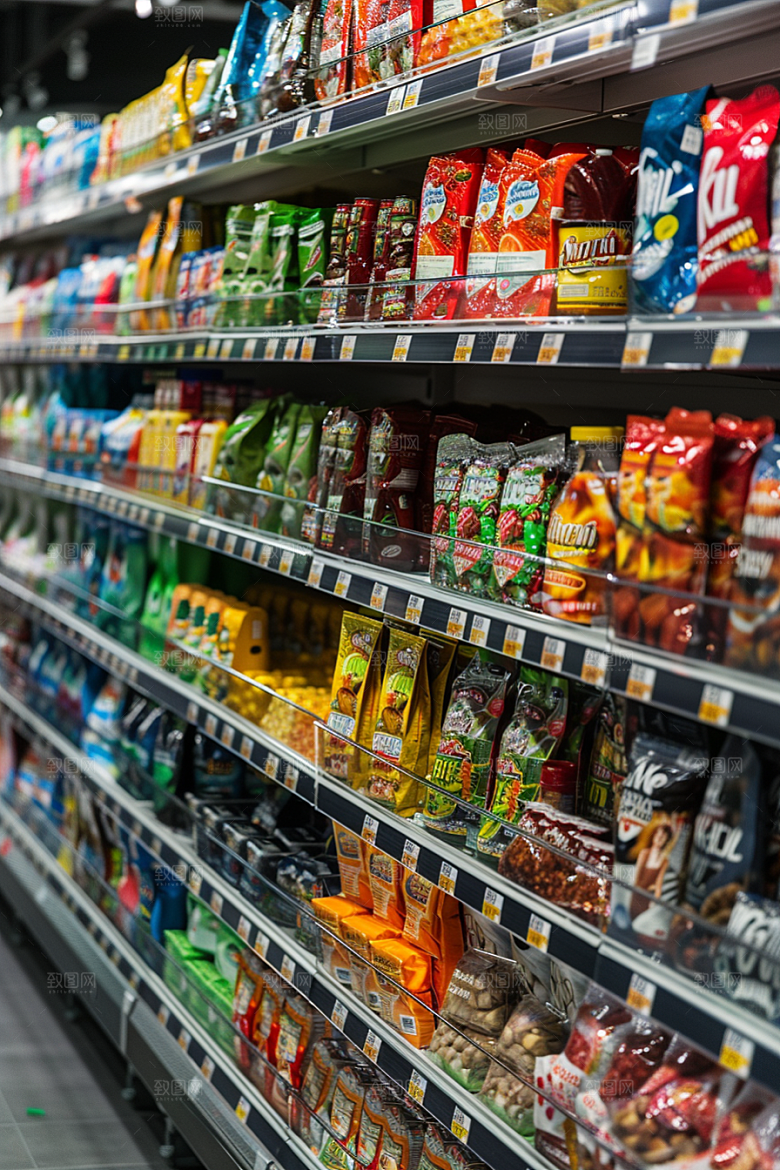 超市货架食品生鲜摄影图