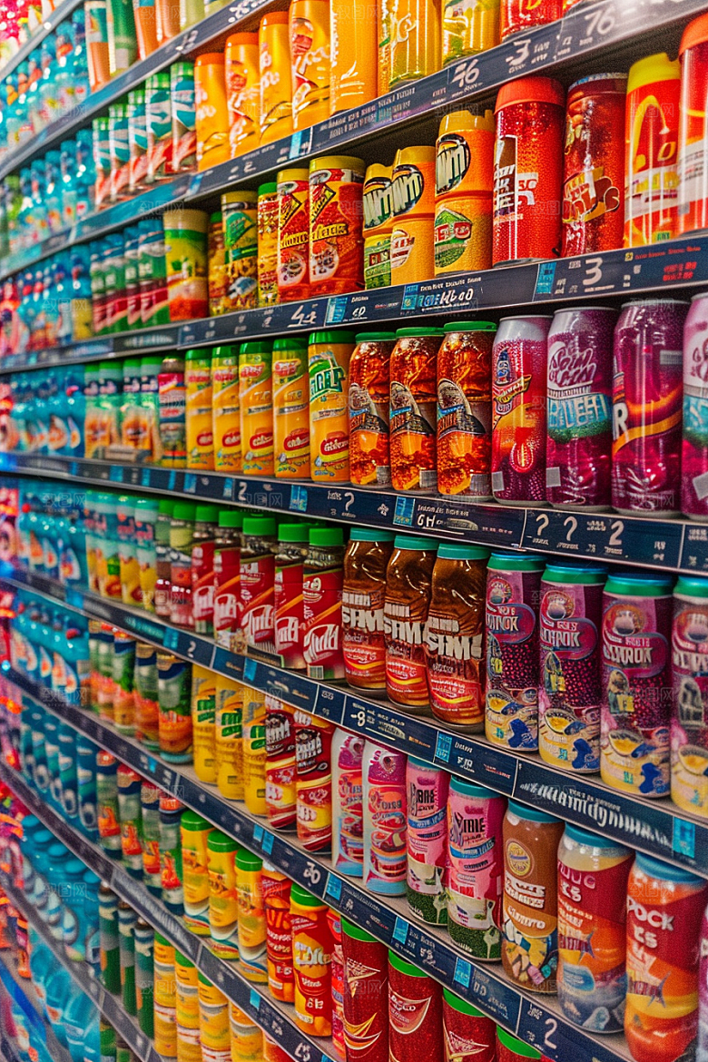 超市货架商品货物摄影图