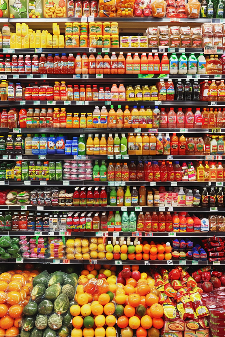 超市货架商品货物摄影图