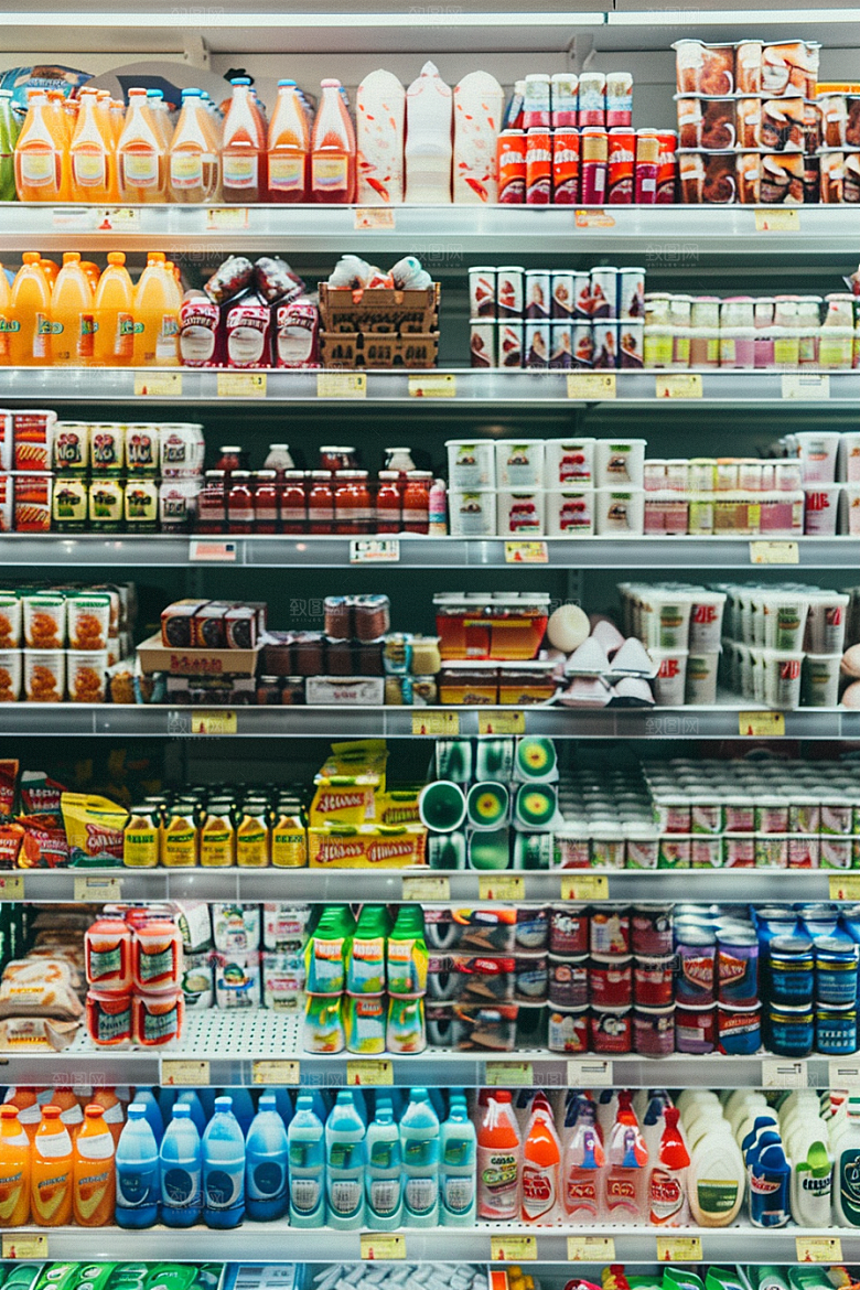 超市货架商品便利店摄影图