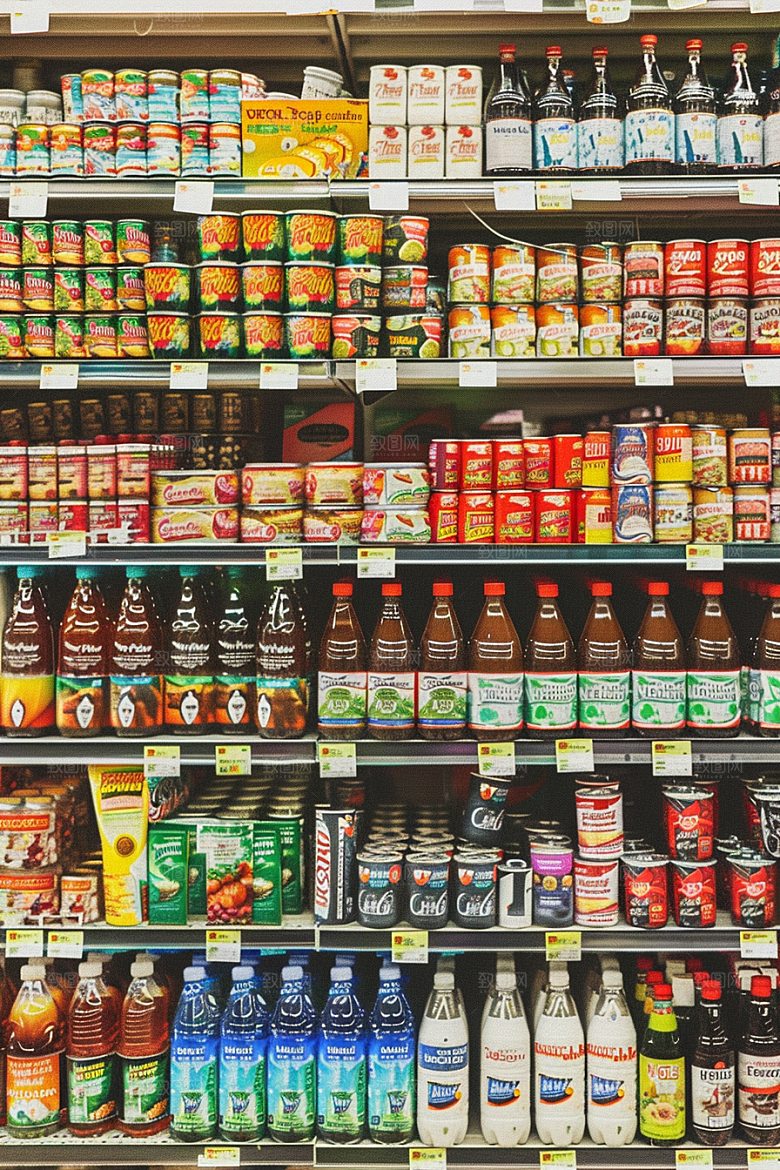 超市货架食品生鲜摄影图