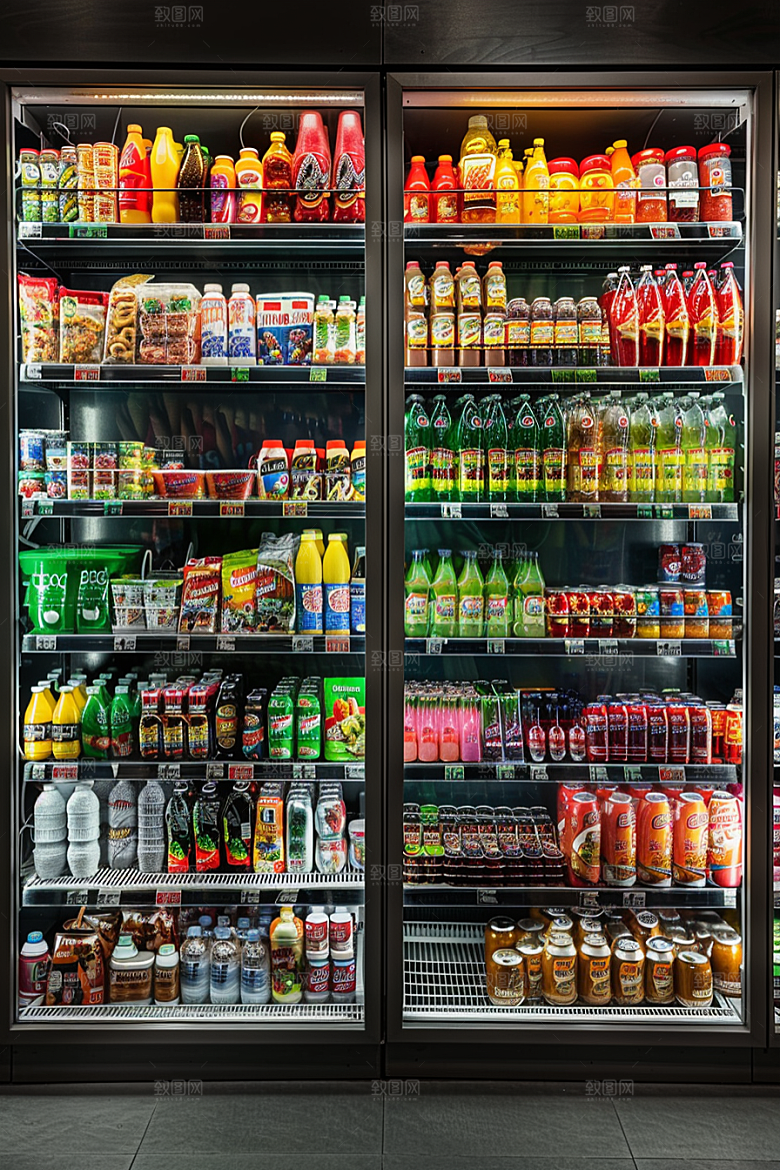 超市货架食品生活摄影图