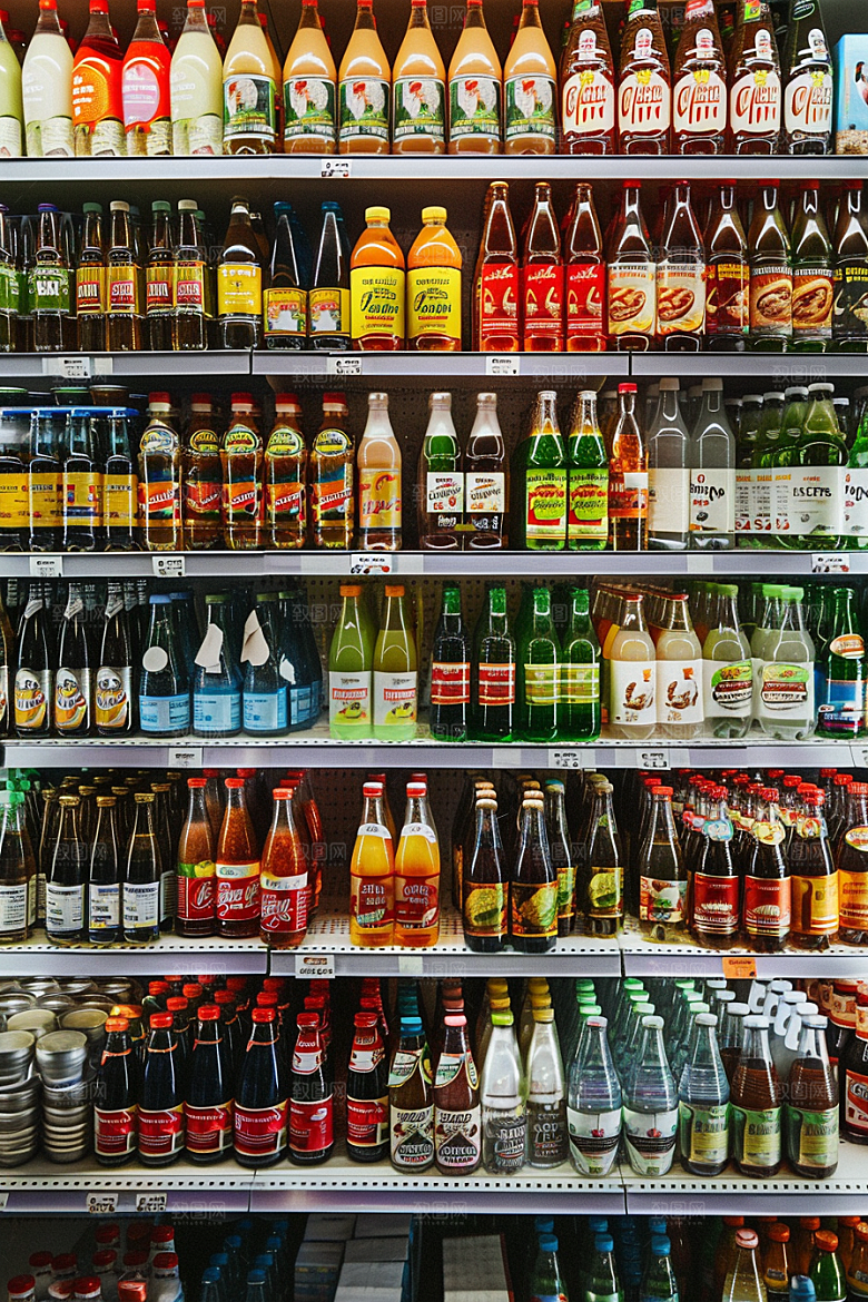 超市货架场景商品摄影图