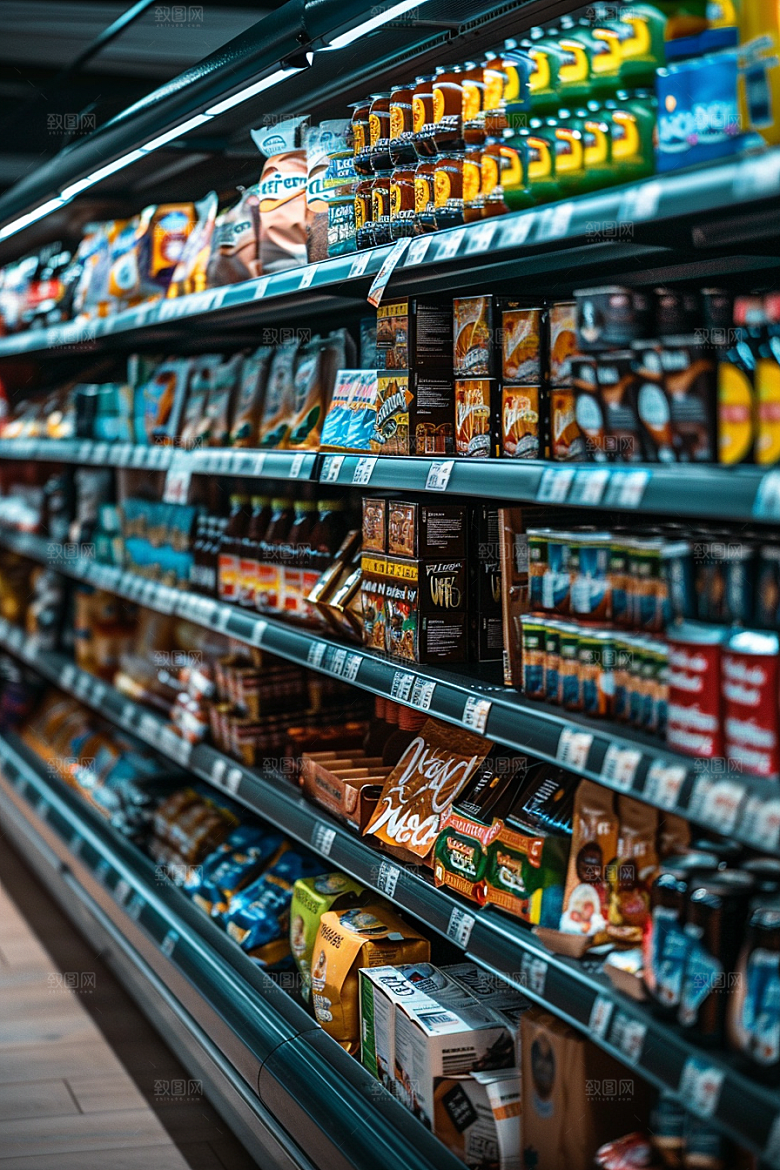 超市货架生鲜食品摄影图