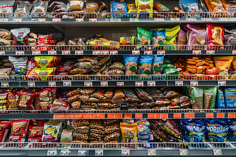超市货架食品高清摄影图